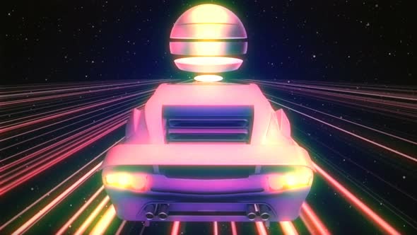 Retro Futuristic Car VJ Loop