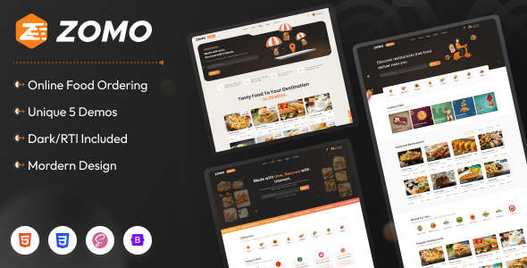 Zomo - Online Organic Food Delivery Bootstrap Template