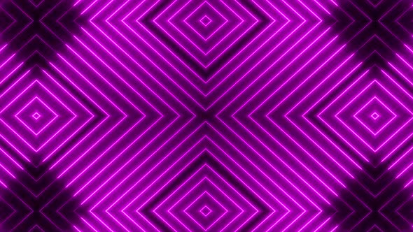 Pink color Neon light geometric glowing line animation. Vd 726