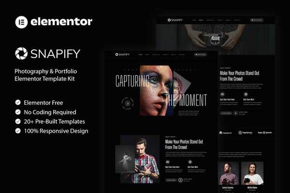 Snapify - Photography & Portfolio Elementor Template Kit