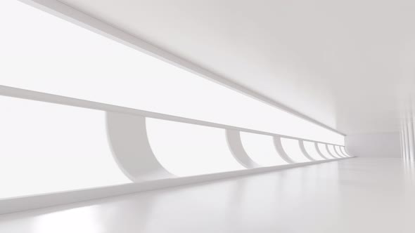 Empty white tunnel