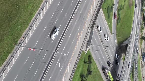 Cars on the Road Aerial View