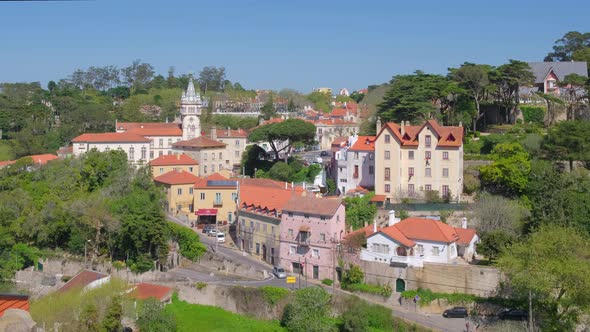 Sintra Town Cityscape in Summer Lisbon Region Portugal