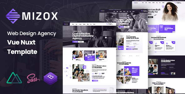 Mizox - Web Design Agency Vue Nuxt Template