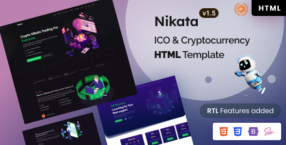 Nikata - ICO & Cryptocurrency Startup Bootstrap 5 Template