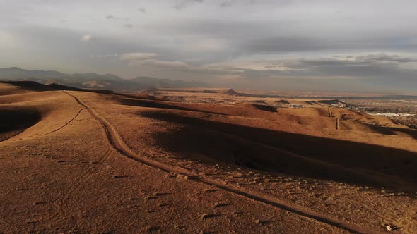 A pan over a mountain trail