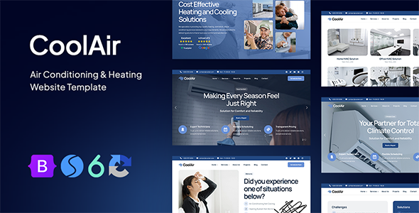 Air Conditioning & Heating HVAC Website Template - CoolAir