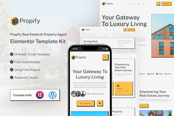 Propify - Real Estate & Property Agent Elementor Template Kit