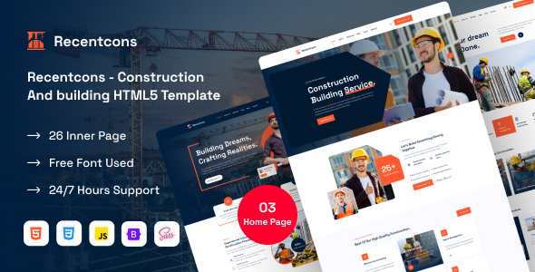 Recentcons HTML5 Construction Template