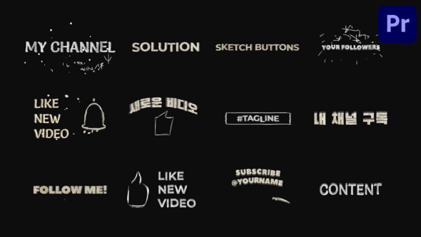 Sketch Youtube Buttons And Titles for Premiere Pro