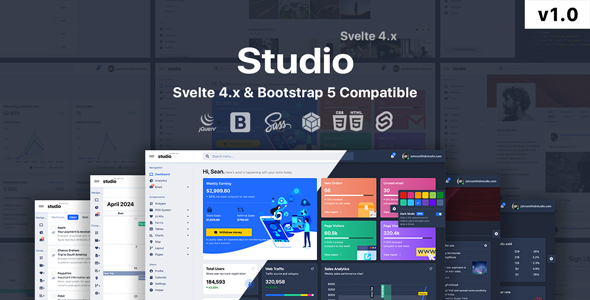 Studio – Svelte + HTML Admin Template – 0 Sold!