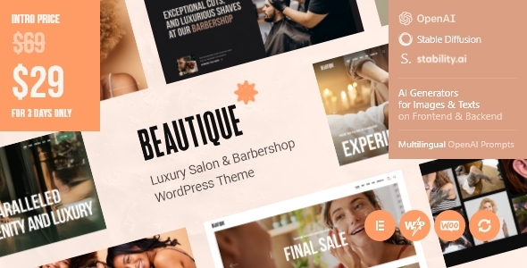 Beautique — Luxury Salon & BarbershopTheme