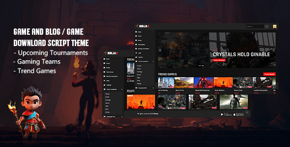 ninjax – Game and Blog / Game Download script Theme