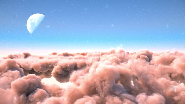 Fantasy Pink Toon Clouds 4k