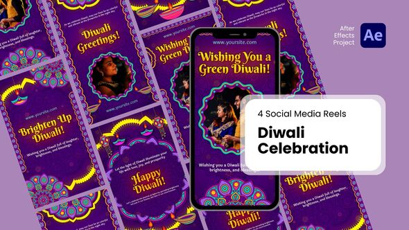 Social Media Reels - Diwali Celebration Effect Templates