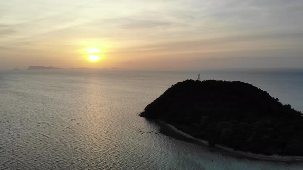 Beautiful sunset on the tropical beach and sea