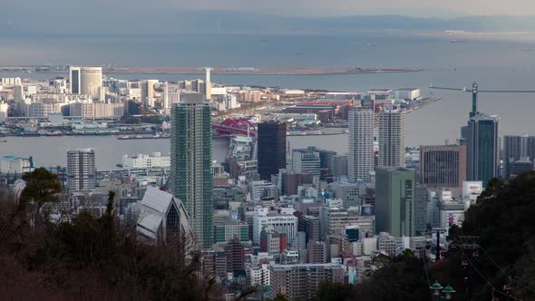 Kobe Coastal District Mount Background Timelapse