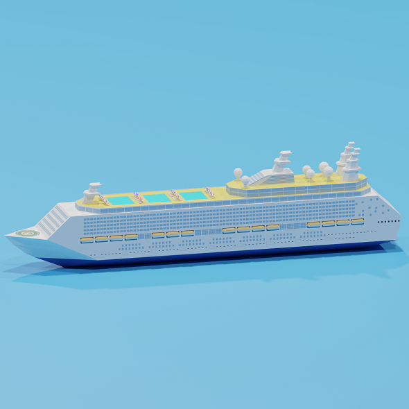Cartoon Cruise Ship 3D model