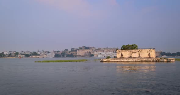 Udaipur City Palace and Lake Palace View From Lake Pichola