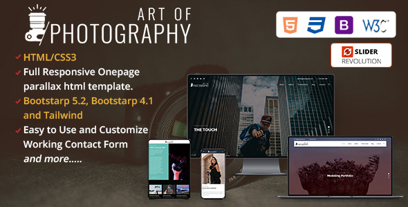 Responsive One Page Photography Template