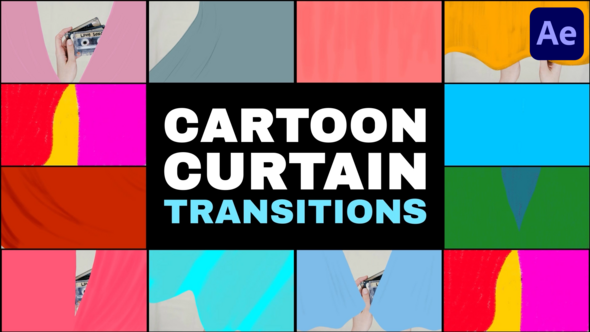 Cartoon Curtain Transitions | After Effects