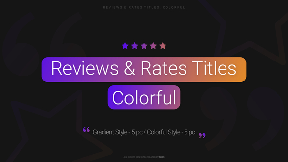 Reviews & Rates Titles: Colorful