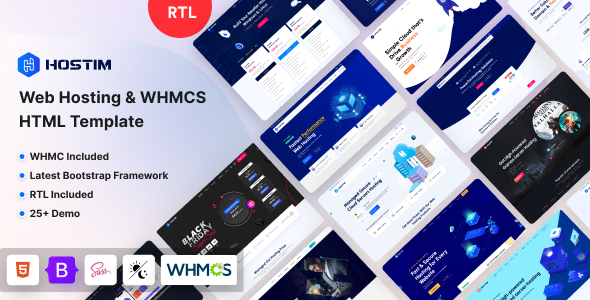 Hostim - Web Hosting Services HTML Template with WHMCS