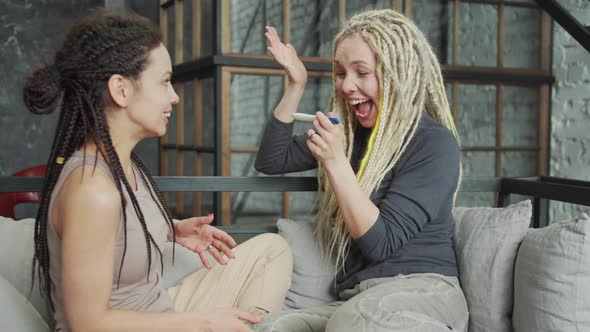 Two Lesbian Girls are Excited to See Positive Pregnancy Test