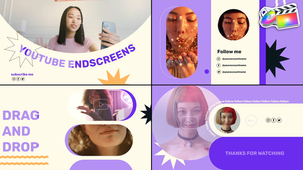 Modern Youtube Endscreens for FCPX