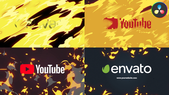 Cartoon Fire Logo Opener for DaVinci Resolve