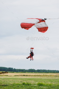 Tandem Paraglider Landing