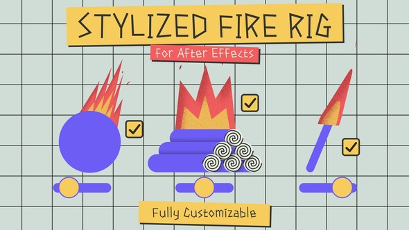 Fully Customizable Stylized 2d Fire Rig for After Effects