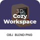 3D Cozy Workspace - 3DOcean Item for Sale