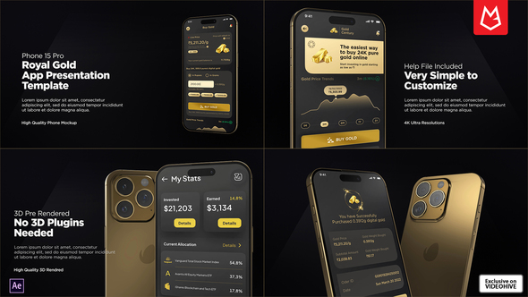 App Promo | Gold Phone 15 Pro Mockup