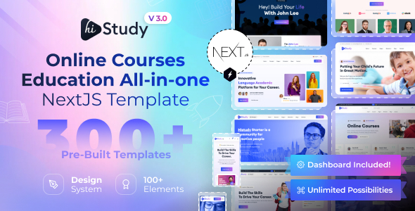 HiStudy - Online Courses & Education React NextJS Template