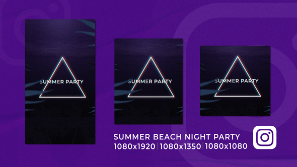 Tropical Summer Beach Night Party Instagram Reel