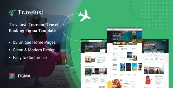 Travelust - Tour & Travel Booking Figma Template