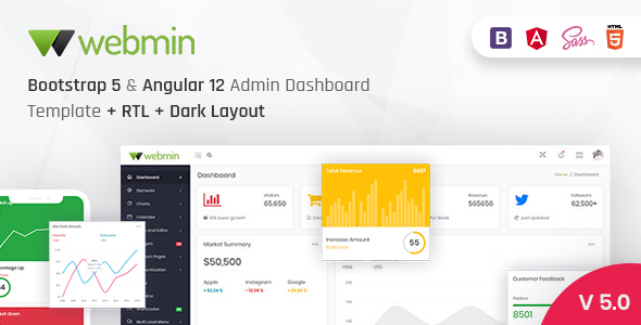 Webmin - Bootstrap 5 & Angular 12 Admin Dashboard HTML5 Template