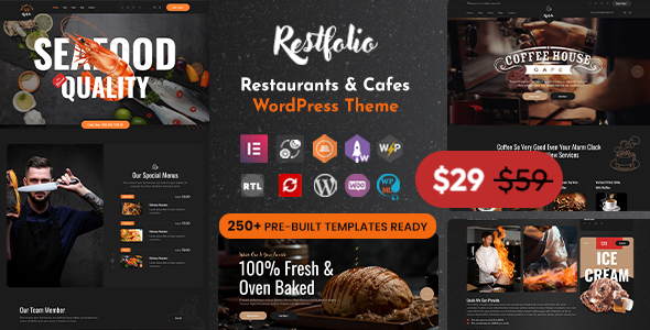 Restfolio - Elementor Restaurants & Cafes WordPress Theme