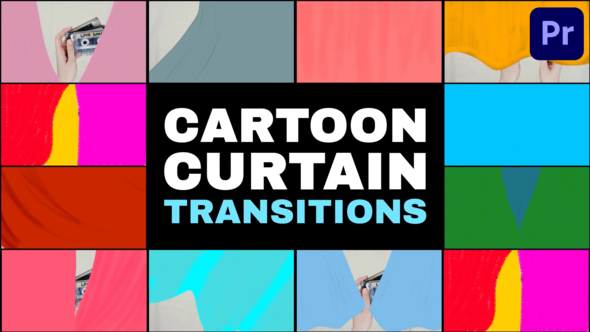 Cartoon Curtain Transitions | Premiere Pro MOGRT