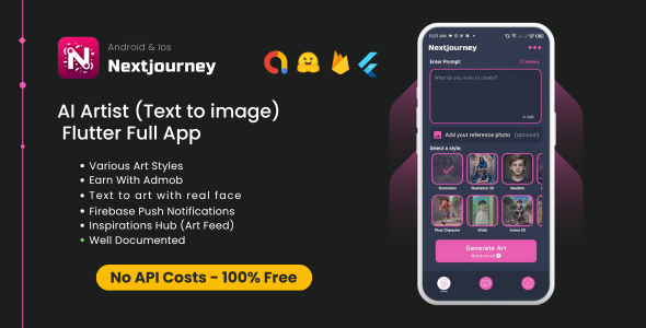Nextjourney: AI Art Generator App Full Flutter App