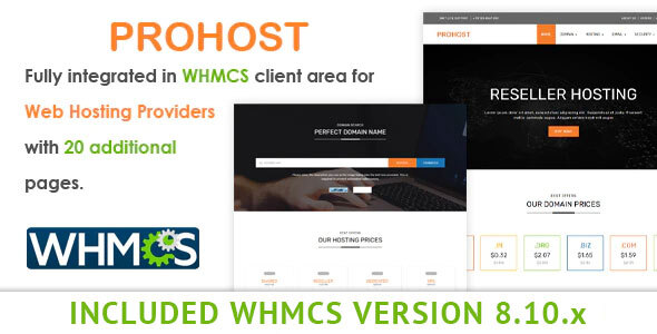 Prohost WHMCS and HTML Template