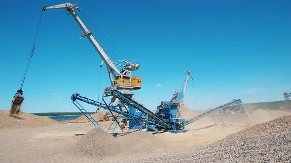 Outdoors Quarrying Yard with Loading Equipment