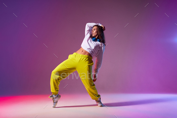 Beautiful dancer performing on stage