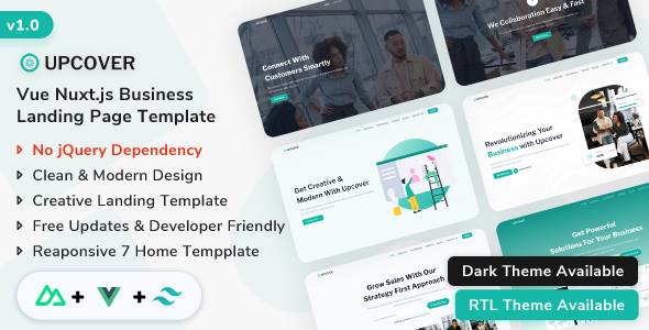 Upcover - Nuxt 3 Business Landing Page Template