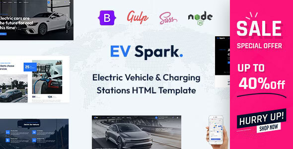 EV Spark - Electric Vehicle & Charging Stations HTML Template