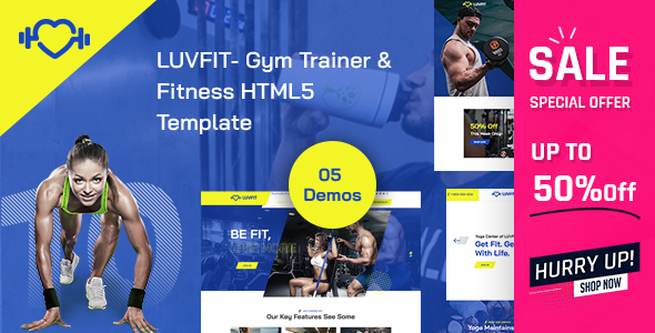 LUVFIT- Gym Trainer & Fitness HTML5 Template