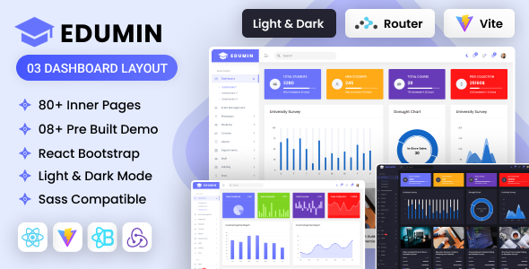 EduMin - Vite Education Admin Dashboard Template