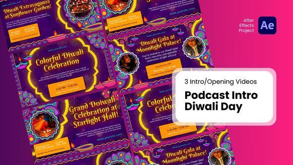 Intro/Opening - Podcast Intro Diwali Day After Effects Template
