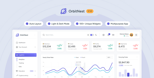 OrbitNest - Modern Admin Dashboard Figma Design System